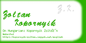 zoltan kopornyik business card